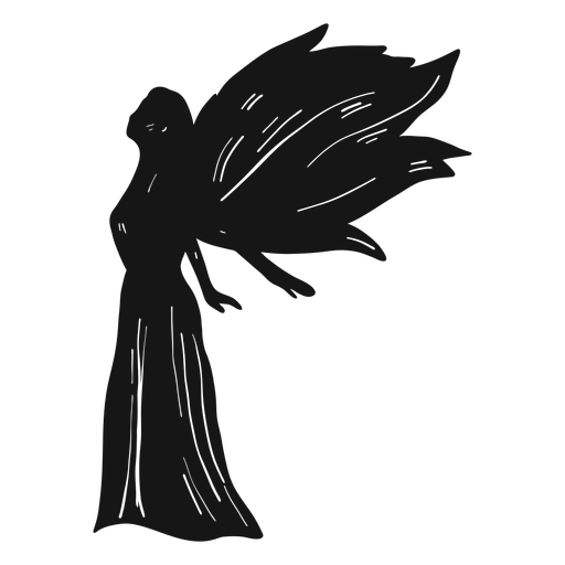 512x512 Female Angel Side View Silhouette