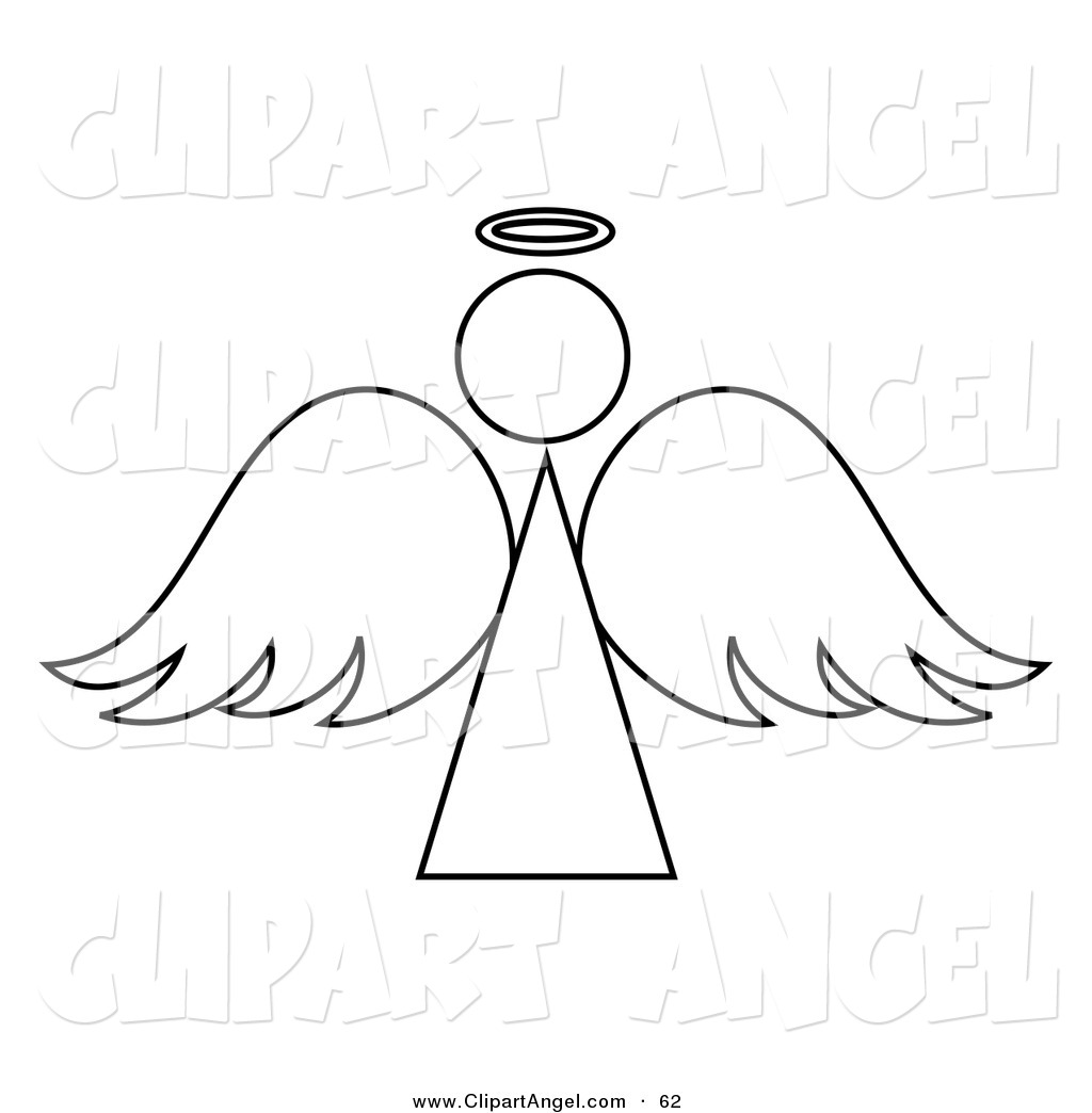 1024x1044 Illustration Vector Of A Black And White Angel Outline Design