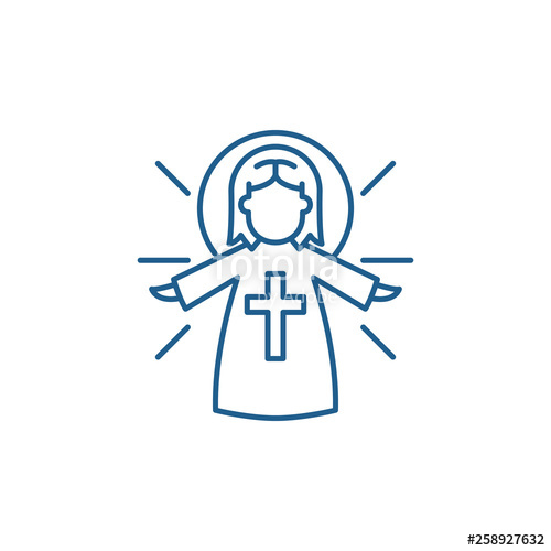 500x500 Religious Angel Line Concept Icon Religious Angel Flat Vector