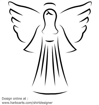 335x355 Vector Angel Drawn With With Artistic Outline Peaceful And Divine