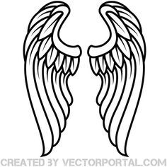 236x236 Wings Outline Clip Art Free Vector Stencil Patterns Angel