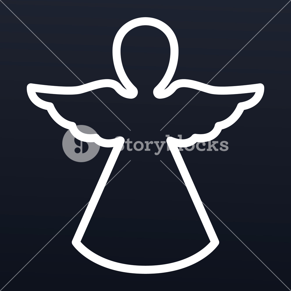 1000x1000 Xmas Angel Icon Outline Xmas Angel Vector Icon For Web Design
