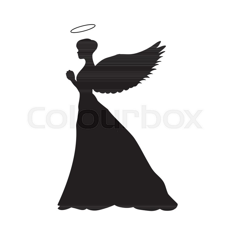 800x800 Angel Silhouette Christmas Religious Stock Vector Colourbox