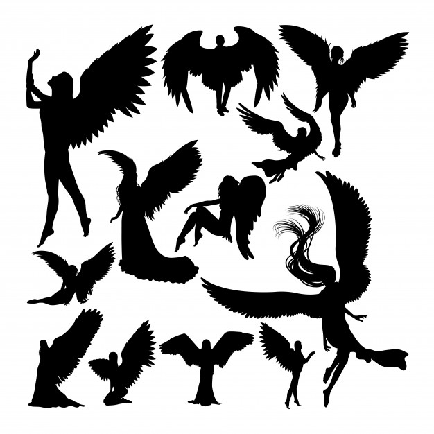 Angel Silhouettes Vector Premium Download 626x626 Angel Silhouettes Vector Premium Download
