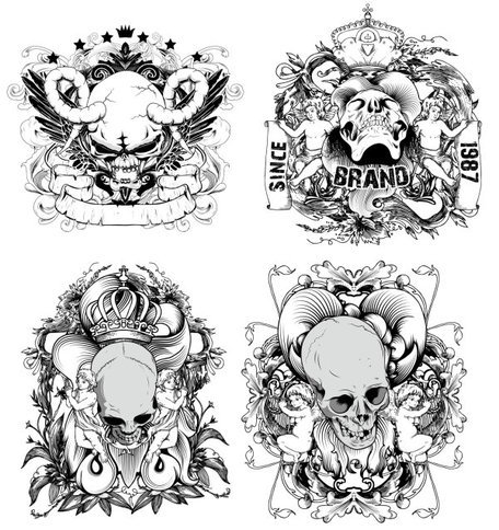 456x484 Free Hand Drawn Line Draft Devil And The Angel