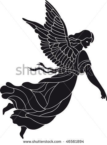 347x470 Angel Silhouette In Angel Vector, Angel Silhouette