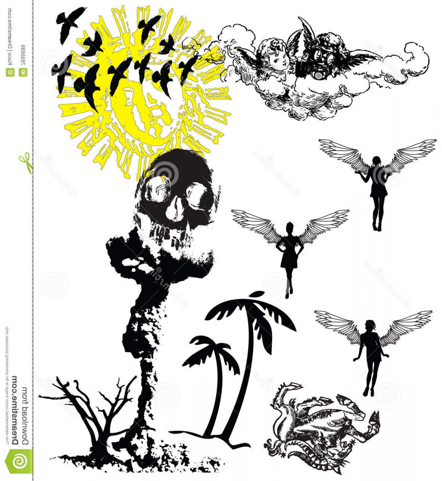 1436x1560 Royalty Free Stock Images Angels Dead Vector Image Hoodamathrun