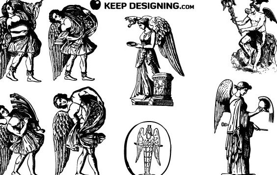 564x357 Vintage Winged Angel Vectors Free Vector Download Cannypic