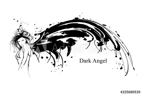 500x333 Angel Girl Dark Angel Vector Image Of Beauty Fashion Angel Girl