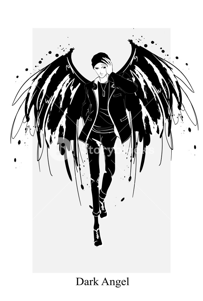 677x1000 Angel Man Dark Angel Vector Image Of Beauty Fashion Angel Man