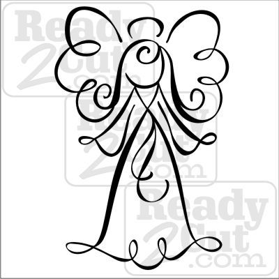 400x400 Angel Of Swirls Scan N Cut Angel Drawing, Christmas Angels, Angel