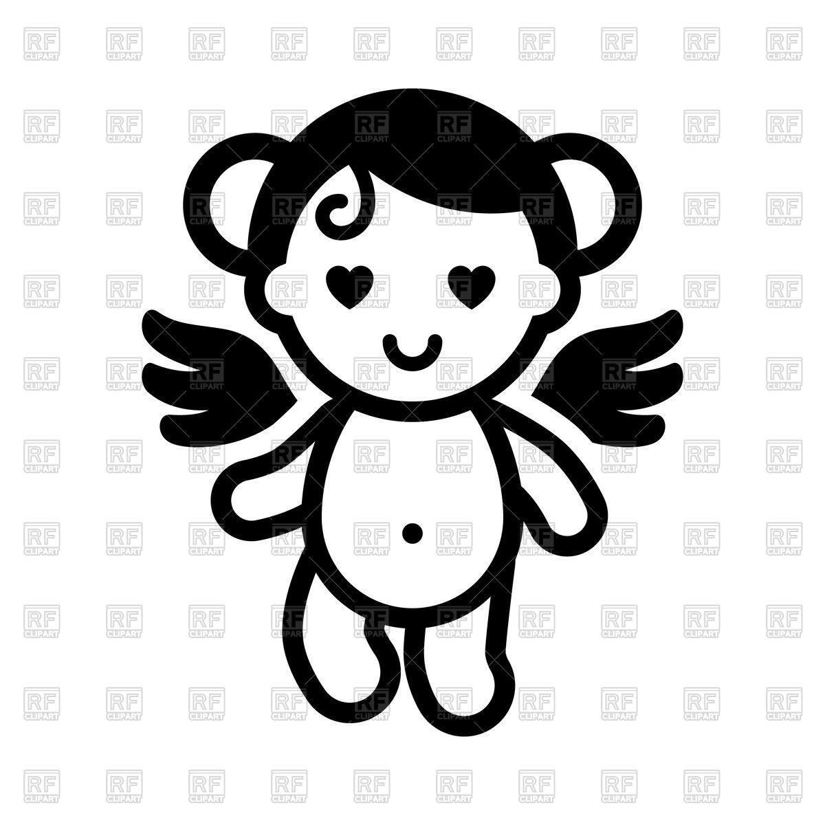 1200x1200 Cute Angel Valentine's Day Sign Vector Image Of Icons