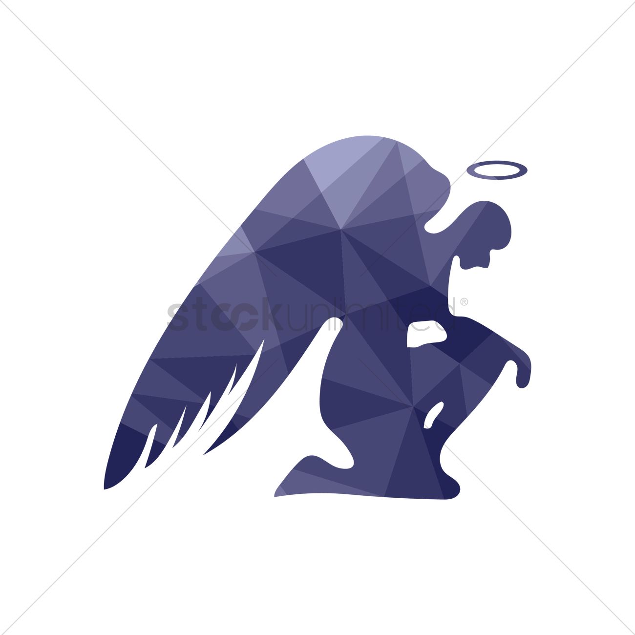 1300x1300 Kneeling Angel Vector Image