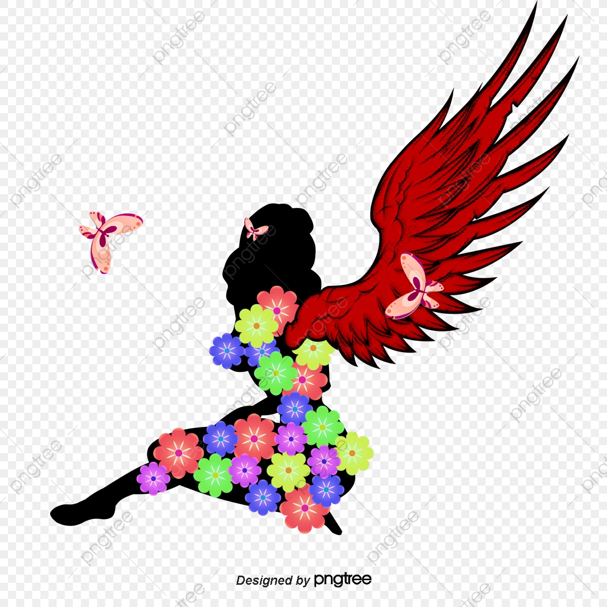 1200x1200 Vector Flower Angel, Flower Vector, Angel Vector, Angel Png