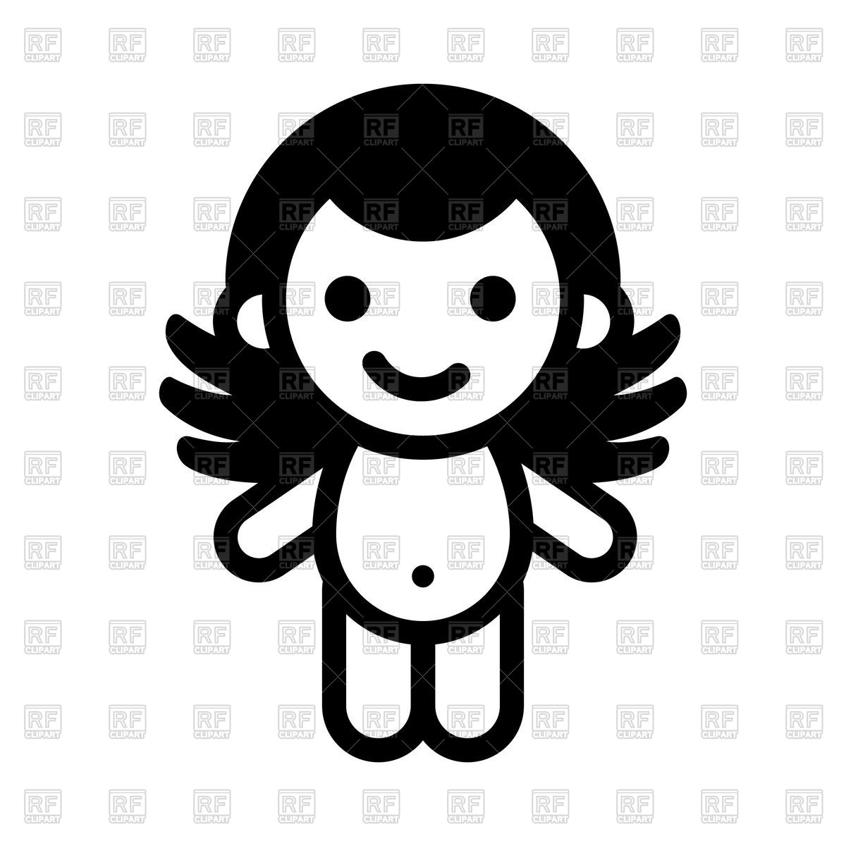 1200x1200 Cute Angel Vector Image Of Icons And Emblems