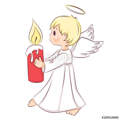 500x500 Cute Little Christmas Angel Vector Isolated On White Background