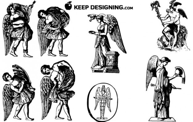 626x396 Vintage Winged Angel Vectors Vector Free Download