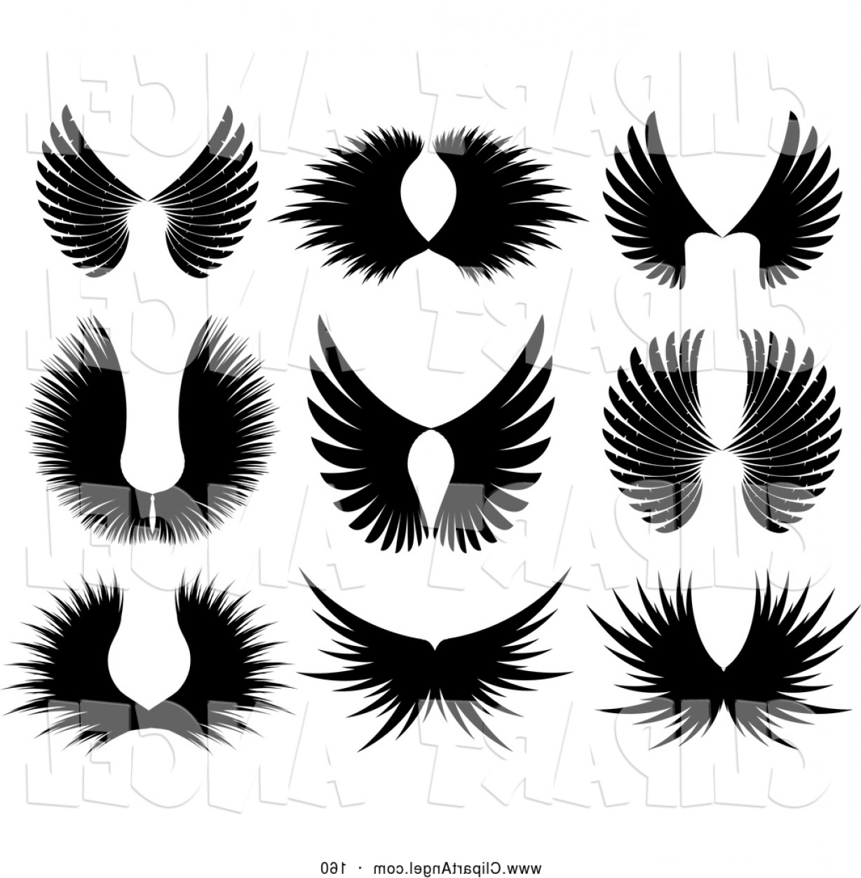 1228x1252 Black Baby Angel Wings Vector Lamaison
