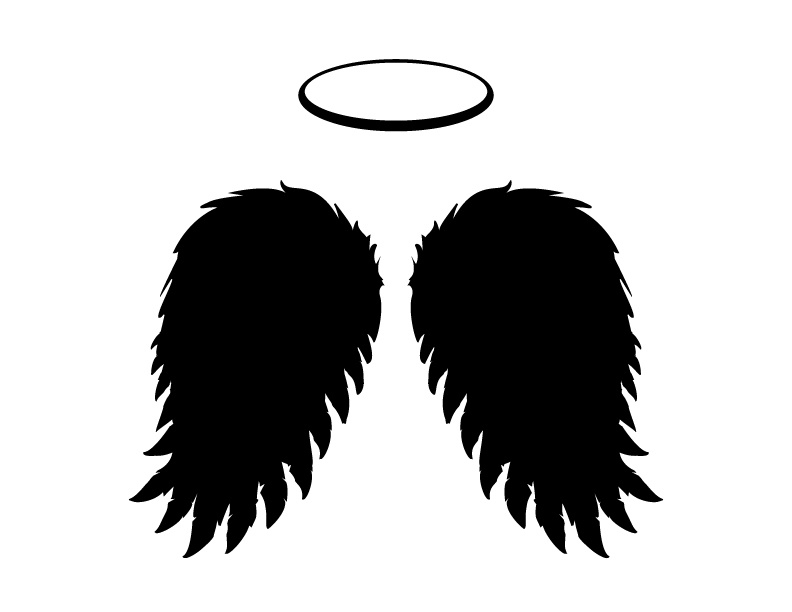 Angel Wings Silhouette Vector at Vectorified.com | Collection of Angel ...