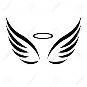 300x300 Stock Illustration Angel Baby Wings Red Hearts Silhouette Image