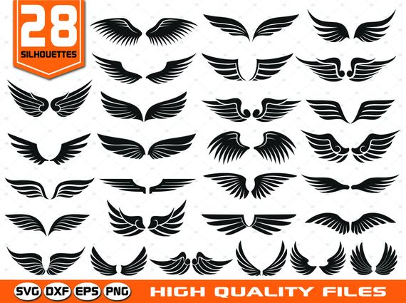 570x425 Wings Silhouettes Wings Wings Clip Art Etsy