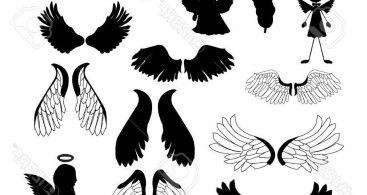 367x195 Angel Wings Silhouette Clip Art Archives