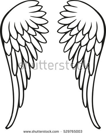 368x470 Angel Wings Silhouette Vector