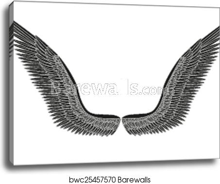 Sketch Open Black Angel Wings Vector, Canvas Print Barewalls 453x379 Sketch Open Black Angel Wings Vector, Canvas Print Barewalls