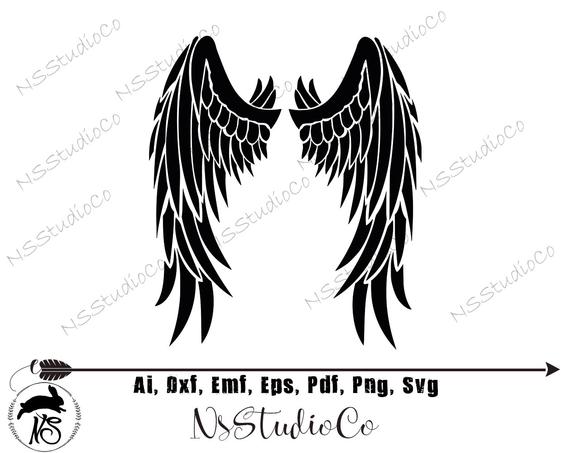 Angel Wings Vector Cricut Design Silhouette Decal Etsy 570x453 Angel Wings Vector Cricut Design Silhouette Decal Etsy