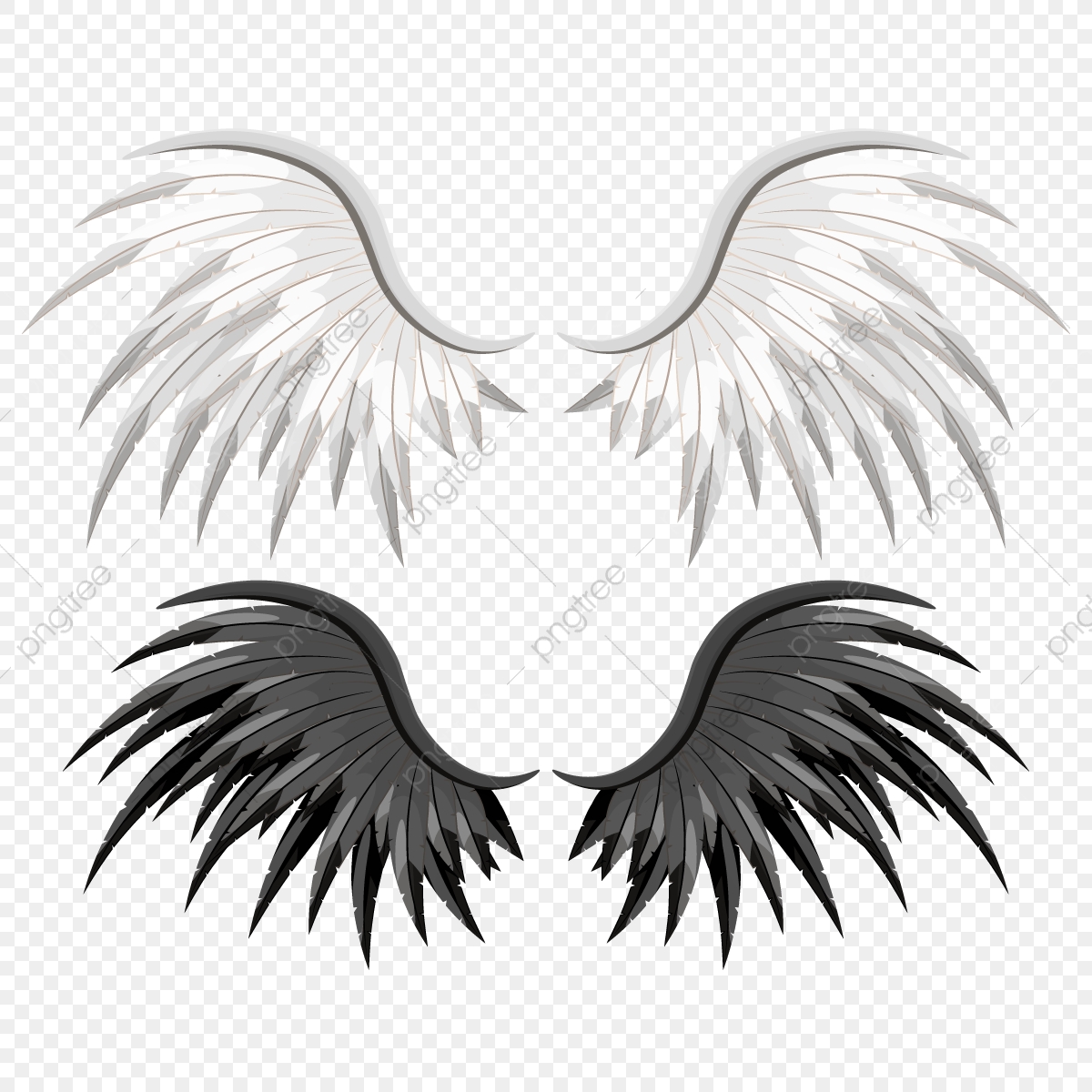 1200x1200 Pair Of Spread Out Eagle Bird Or Angel Wings, Wings, Vector, Angel
