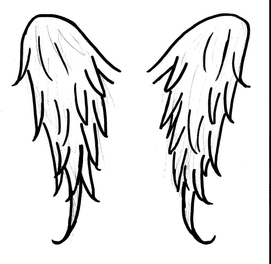 Поэтапное рисование крыльев