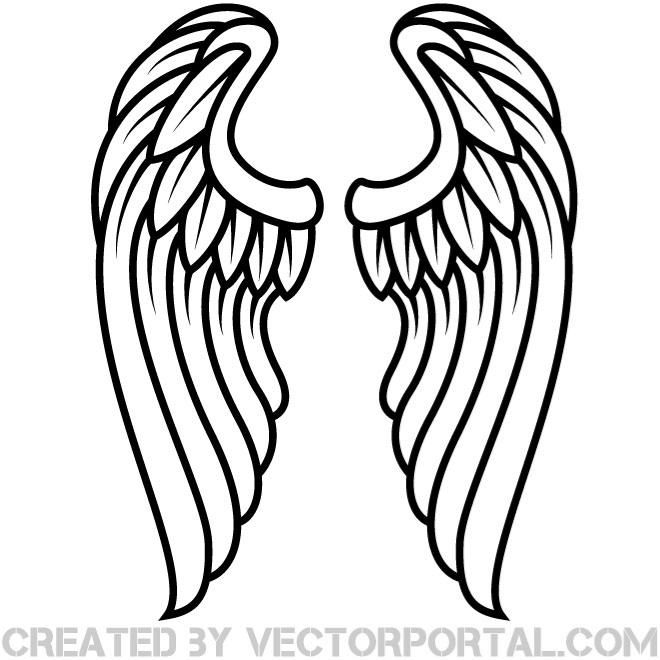 660x660 Wings Outline Clip Art Free Vector Mixed Media
