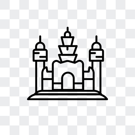 450x450 Angkor Wat Vector Icon Isolated On Transparent Background, Angkor