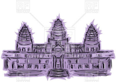 400x283 Angkor Wat Background Vector Image Of Architecture, Buildings