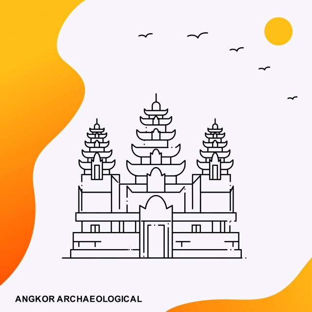 640x640 Travel Angkor Archaeological Poster Template, Angkor