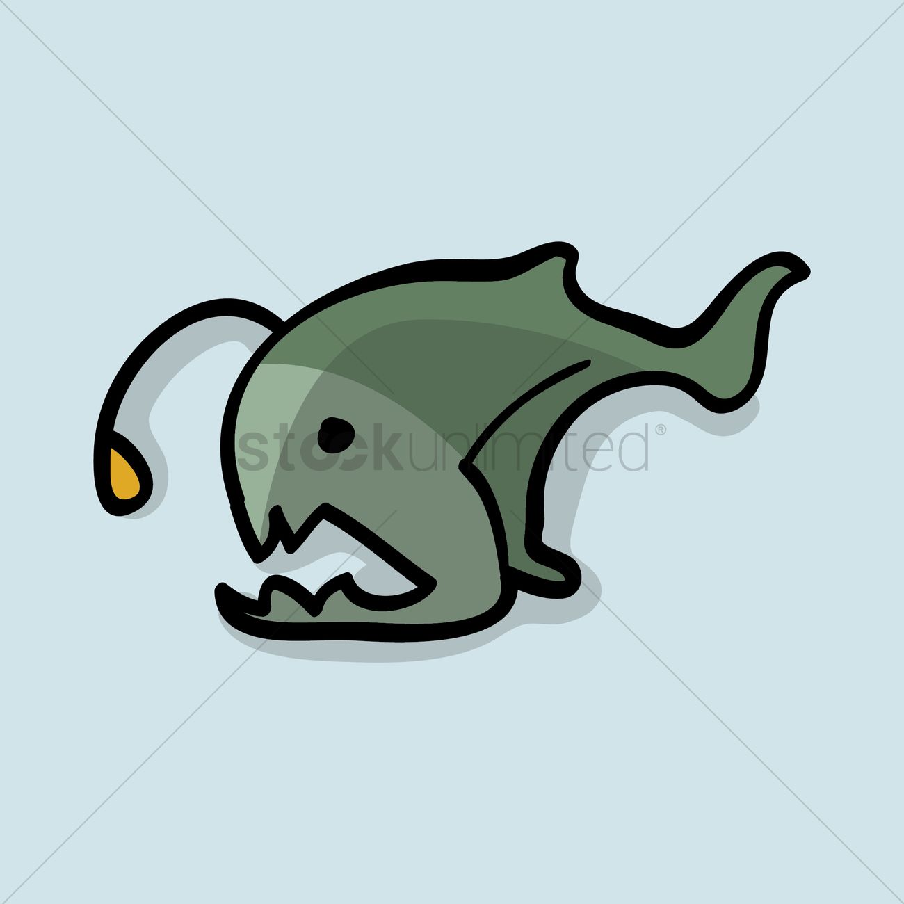 1300x1300 Humpback Angler Fish Cartoon Vector Image