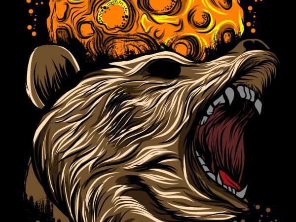 600x450 Angry Bear T Shirt Vector Template