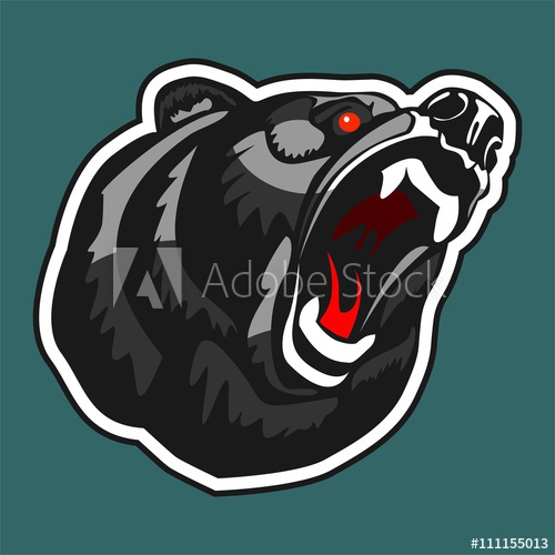 500x500 Angry Bear Vector Logo In The Form Of A Head Growling Bear