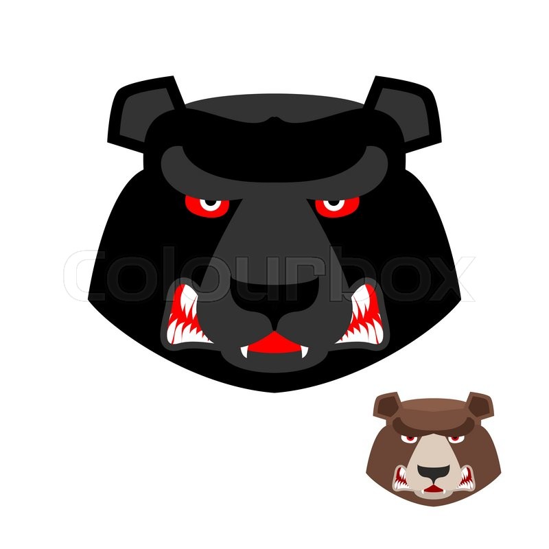 800x800 Angry Bear Head Logo Aggressive Stock Vector Colourbox