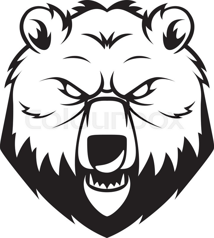 721x800 Angry Bear Symbol Illustration Stock Vector Colourbox