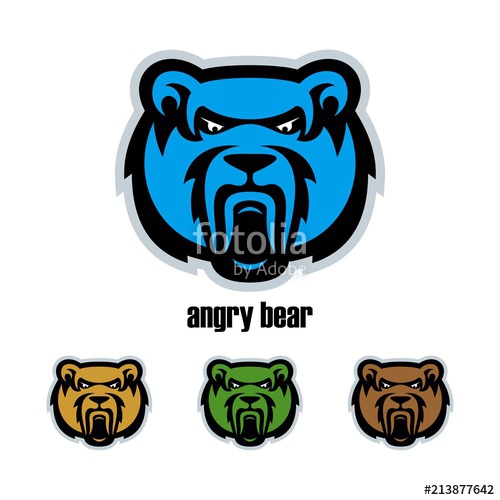 500x500 Angry Bear Design Logo Vector Head Bear Logo Head Angry Bear