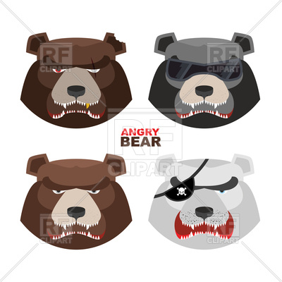 400x400 Set Angry Bears Vector Image Of Plants And Animals Popaukropa
