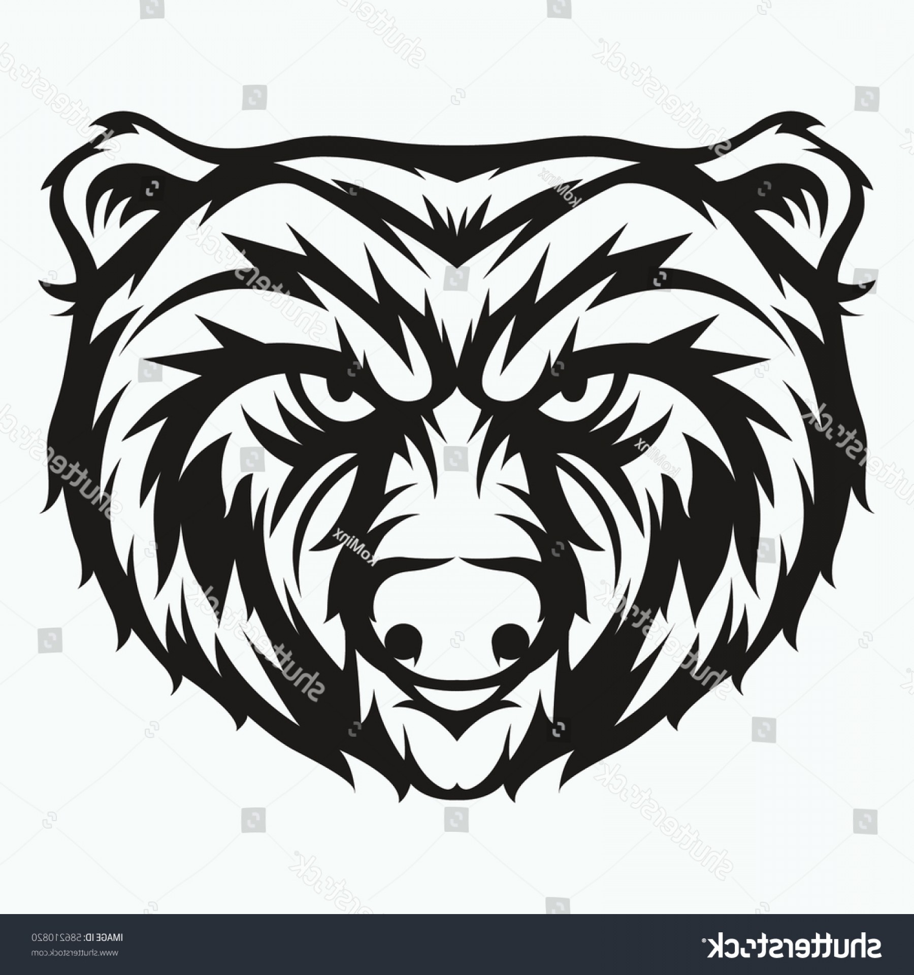 1800x1920 Angry Bear Face Head Logo Black Soidergi