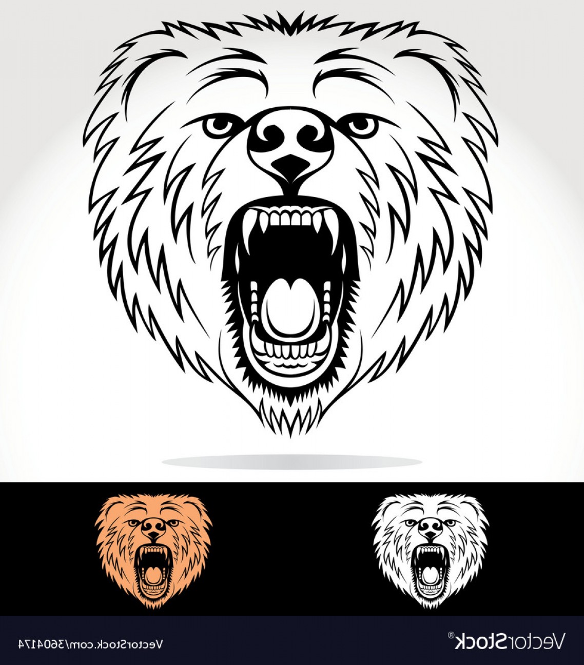 1138x1296 Angry Bear Face Tribal Vector Soidergi