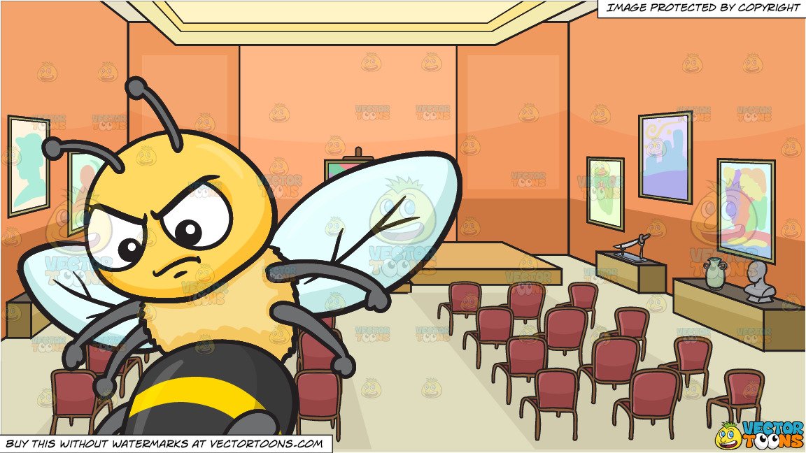 1152x648 An Angry Bee And An Auction House Background Clipart Cartoons