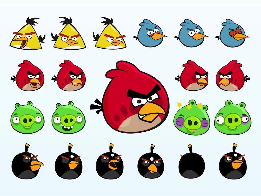 1024x770 Angry Birds Characters Vector Art Graphics