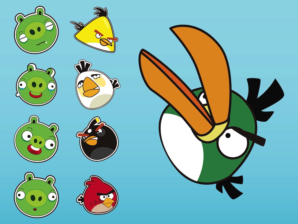 1024x768 Angry Birds Vectors Vector Art Graphics