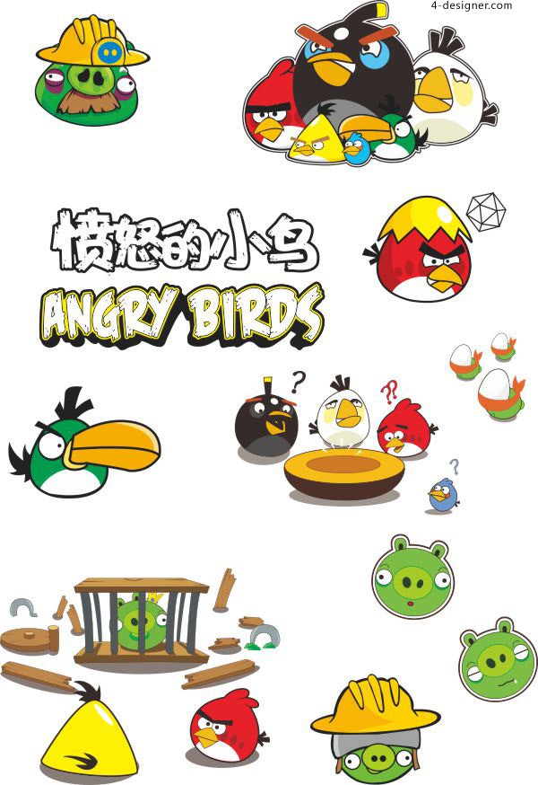600x874 Designer Angry Birds Vector Material
