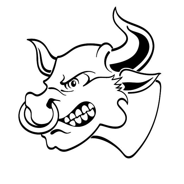640x640 Angry Bull With Nosering Free Vector
