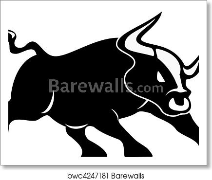 435x370 Angry Bull Vector, Art Print Barewalls Posters Prints
